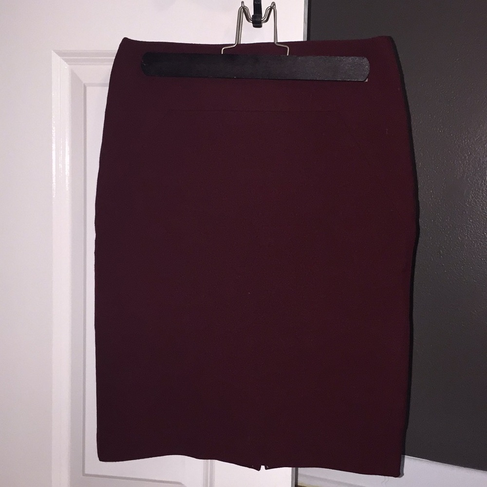 Burgundy Ann Taylor Pencil Skirt